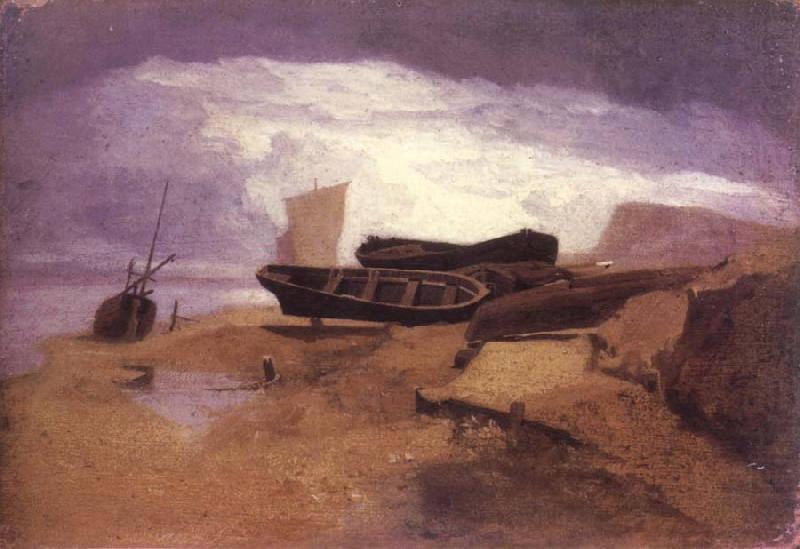 John sell cotman seashore with boats china oil painting image